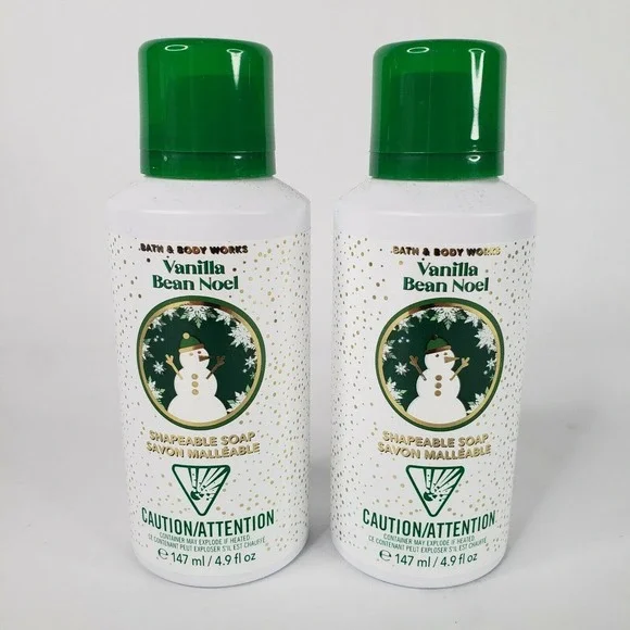 2 Bath & Body Works Vanilla Bean Noel Shapeable Soap 4.9 oz Clean Fun Foam - Picture 6 of 7